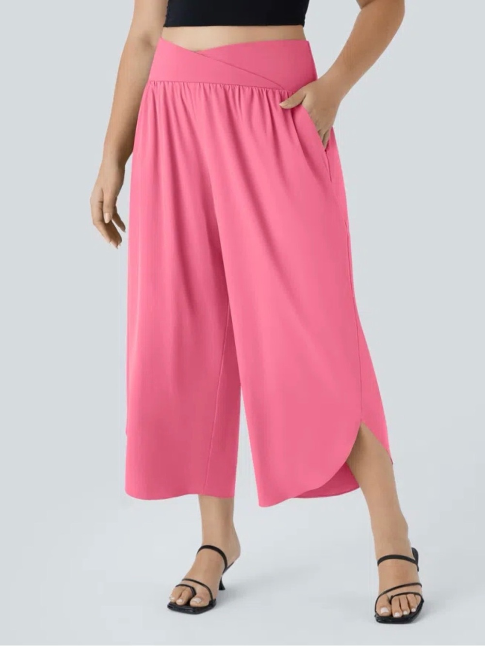 Halara Breezeful™ High Waisted Crossover Pocket Quick Dry Pink Pants 2X